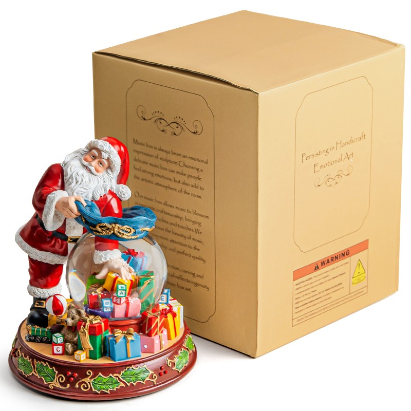 Santa Claus Snow Globe with Music Box, Automatic Snowfall, and LED Color Lights and Holiday Home Décor for Family, Friends, Plays 8 Classic Christmas Songs Santa Claus Snow Globe with Music Box, Automatic Snowfall, and LED Color Lights and Holiday Home Décor for Family, Friends, Plays 8 Classic Christmas Songs