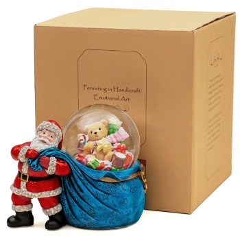 Christmas Santa Claus Musical Snow Globe Clearance, Automatic Snowfall, Dual Mode Lighting Perfect, Xmas Present for Families Friends Love Ones,Plays 14 Christmas Carols