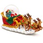 Christmas Snow Globes Clearance, Santa Claus Reindeer Sleigh Automatic Snowfall Music Box with Colourful Lights, Xmas Present Gifts for Family, Friends, Plays 48 Classic Christmas Melodies