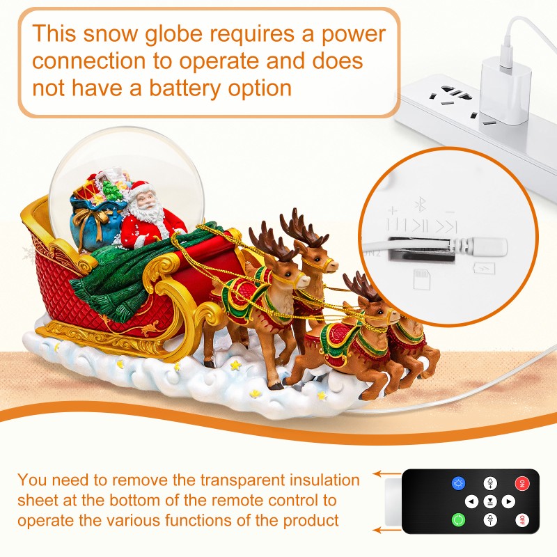 Christmas Snow Globes Clearance, Santa Claus Reindeer Sleigh Automatic Snowfall Music Box with Colourful Lights, Xmas Present Gifts for Family, Friends, Plays 48 Classic Christmas Melodies Christmas Snow Globes Clearance, Santa Claus Reindeer Sleigh Automatic Snowfall Music Box with Colourful Lights, Xmas Present Gifts for Family, Friends, Plays 48 Classic Christmas Melodies