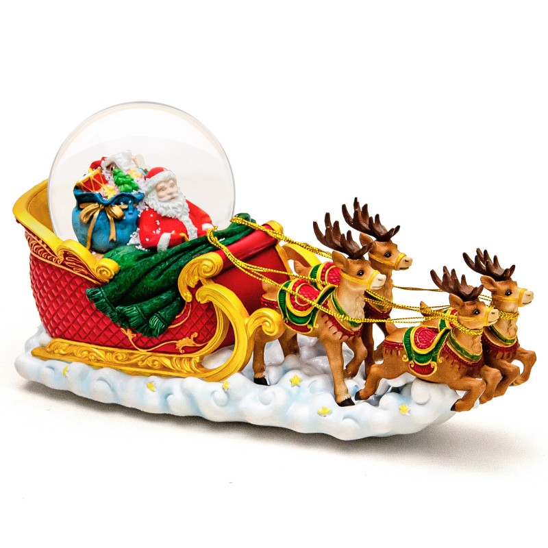 Christmas Snow Globes Clearance, Santa Claus Reindeer Sleigh Automatic Snowfall Music Box with Colourful Lights, Xmas Present Gifts for Family, Friends, Plays 48 Classic Christmas Melodies Christmas Snow Globes Clearance, Santa Claus Reindeer Sleigh Automatic Snowfall Music Box with Colourful Lights, Xmas Present Gifts for Family, Friends, Plays 48 Classic Christmas Melodies