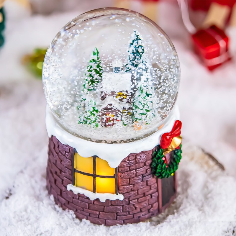 Santa Claus and Gift Pile Music Snow Globe Figurines,Color Lights & Snowfall Effect Music Box, Decoration for Home, Plays 8 Classic Christmas Songs Santa Claus and Gift Pile Music Snow Globe Figurines,Color Lights & Snowfall Effect Music Box, Decoration for Home, Plays 8 Classic Christmas Songs