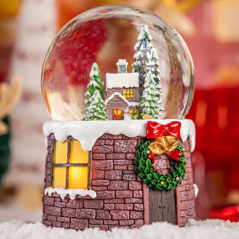Santa Claus and Gift Pile Music Snow Globe Figurines,Color Lights & Snowfall Effect Music Box, Decoration for Home, Plays 8 Classic Christmas Songs Santa Claus and Gift Pile Music Snow Globe Figurines,Color Lights & Snowfall Effect Music Box, Decoration for Home, Plays 8 Classic Christmas Songs