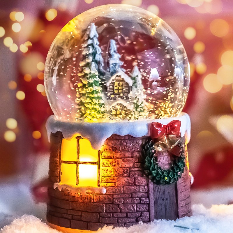 Santa Claus and Gift Pile Music Snow Globe Figurines,Color Lights & Snowfall Effect Music Box, Decoration for Home, Plays 8 Classic Christmas Songs Santa Claus and Gift Pile Music Snow Globe Figurines,Color Lights & Snowfall Effect Music Box, Decoration for Home, Plays 8 Classic Christmas Songs