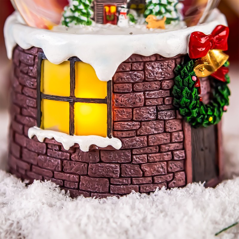 Santa Claus and Gift Pile Music Snow Globe Figurines,Color Lights & Snowfall Effect Music Box, Decoration for Home, Plays 8 Classic Christmas Songs Santa Claus and Gift Pile Music Snow Globe Figurines,Color Lights & Snowfall Effect Music Box, Decoration for Home, Plays 8 Classic Christmas Songs