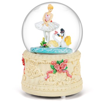Ballerina Snow Globe Music Box- Ballet Gift for Wife Daughter Girlfriend Ballerina Musical Box with Light Birthday Christmas Valentine Day Anniversary Present Play Swan Lake
