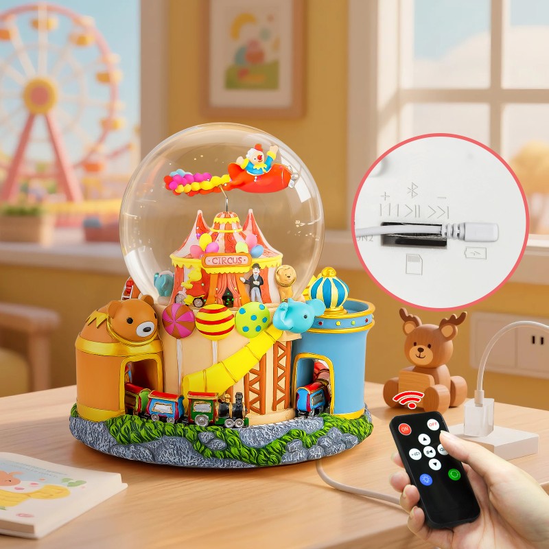 Carousel Music Box with Train for Boys Girls, Upgraded Remote Control Snow Globe Christmas Birthday Gift for Daughter Son Granddaughter Music Box with Light Plays Multiple Songs Carousel Music Box with Train for Boys Girls, Upgraded Remote Control Snow Globe Christmas Birthday Gift for Daughter Son Granddaughter Music Box with Light Plays Multiple Songs