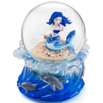 Mermaid Snow Globe Music Box, Ocean Theme Birthday Gift for Girls Daughter Girlfriend Wife Women Mother Day Anniversary Musical Box with Light Play You are My Sunshine