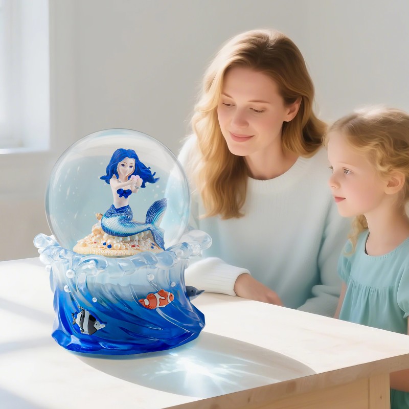 Mermaid Snow Globe Music Box, Ocean Theme Birthday Gift for Girls Daughter Girlfriend Wife Women Mother Day Anniversary Musical Box with Light Play You are My Sunshine Mermaid Snow Globe Music Box, Ocean Theme Birthday Gift for Girls Daughter Girlfriend Wife Women Mother Day Anniversary Musical Box with Light Play You are My Sunshine