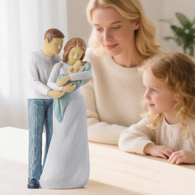 AIDLNS Family of 3 Figurine, Sculpted Hand-Painted Statue Joy of Family Figurine Collectible Keepsake Gifts for Birthdays Christmas Mother's Day Newborn Gift Home Decoration AIDLNS Family of 3 Figurine, Sculpted Hand-Painted Statue Joy of Family Figurine Collectible Keepsake Gifts for Birthdays Christmas Mother's Day Newborn Gift Home Decoration