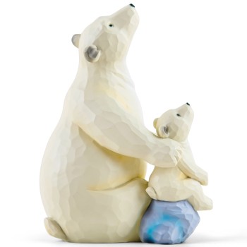 AIDLNS Dad and Daughter Son Figurine, Polar Bear Figurine Keepsake Father s Day Gift for Daddy, Mom and Daughter Son Figurines Birthday Anniversary (I Love You to The Moon and Back)