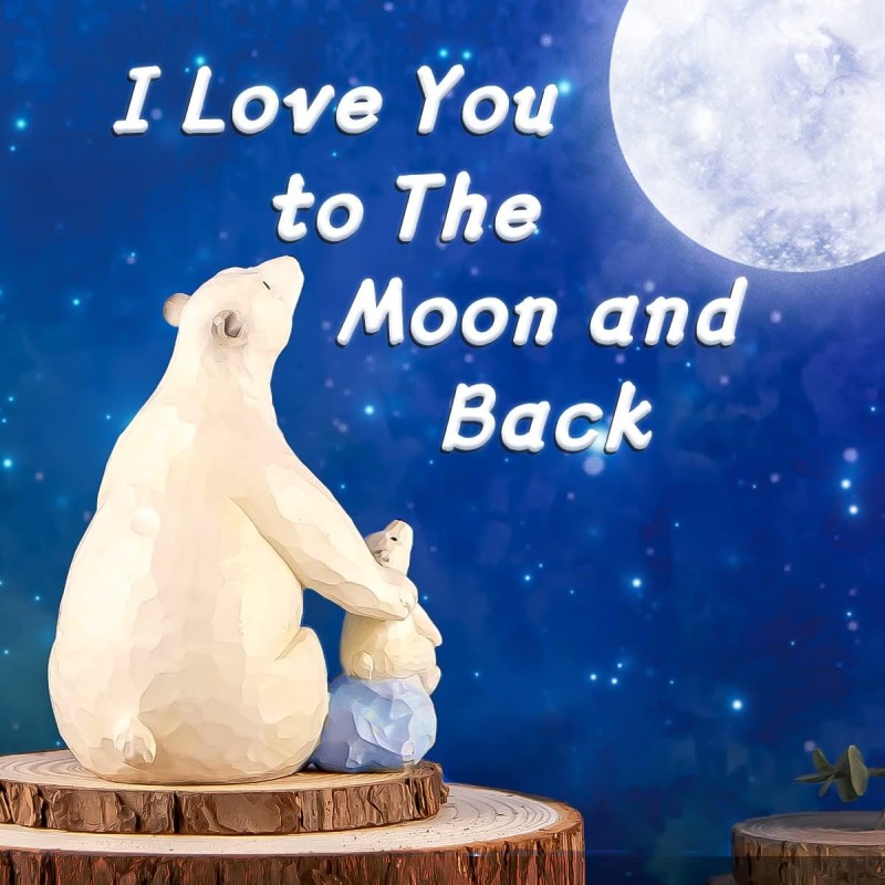 AIDLNS Dad and Daughter Son Figurine, Polar Bear Figurine Keepsake Father s Day Gift for Daddy, Mom and Daughter Son Figurines Birthday Anniversary (I Love You to The Moon and Back) AIDLNS Dad and Daughter Son Figurine, Polar Bear Figurine Keepsake Father s Day Gift for Daddy, Mom and Daughter Son Figurines Birthday Anniversary (I Love You to The Moon and Back)