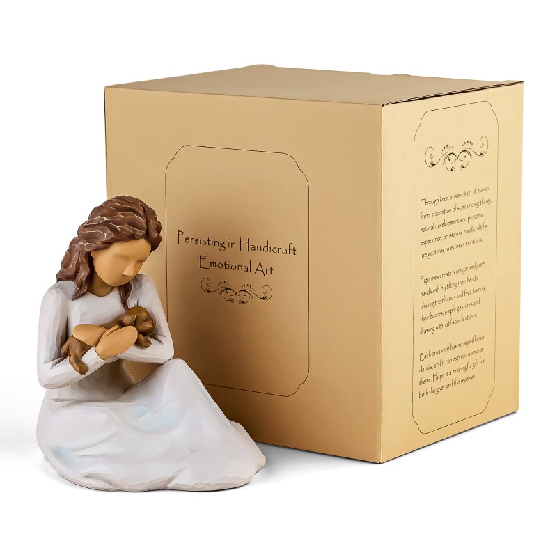 AIDLNS Girl and Dog Figurines Gift, Hand Sculpture Pet Loss of Dog Puppy Birthday for Dog Lovers AIDLNS Girl and Dog Figurines Gift, Hand Sculpture Pet Loss of Dog Puppy Birthday for Dog Lovers