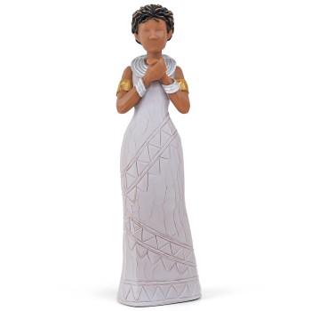 Elegant Hand-Painted African-Inspired Woman Figurine,Darker Skin Lady Collectible Sculpture for Home Decor,Inspirational Gift for Women,Perfect for Mother’s Day,Birthday,Anniversary,Special Occasions