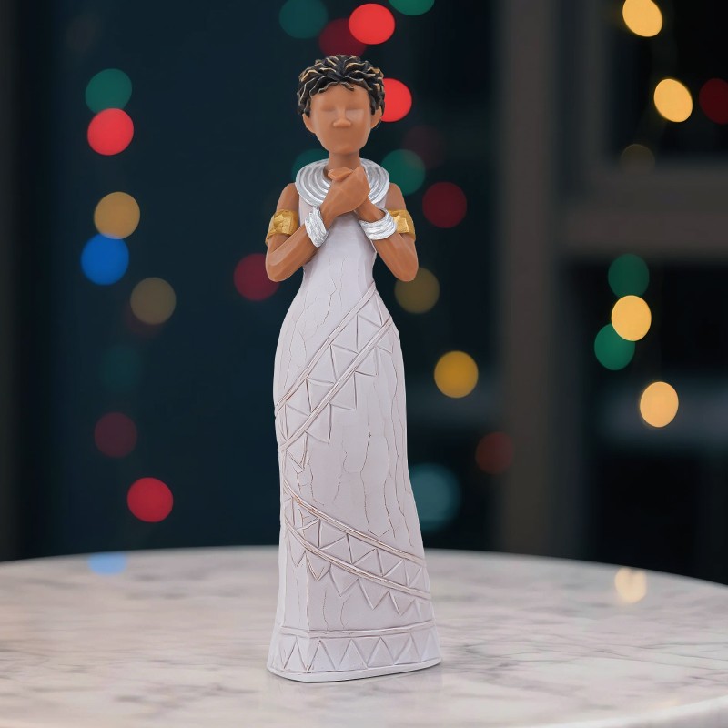 Elegant Hand-Painted African-Inspired Woman Figurine,Darker Skin Lady Collectible Sculpture for Home Decor,Inspirational Gift for Women,Perfect for Mother’s Day,Birthday,Anniversary,Special Occasions Elegant Hand-Painted African-Inspired Woman Figurine,Darker Skin Lady Collectible Sculpture for Home Decor,Inspirational Gift for Women,Perfect for Mother’s Day,Birthday,Anniversary,Special Occasions