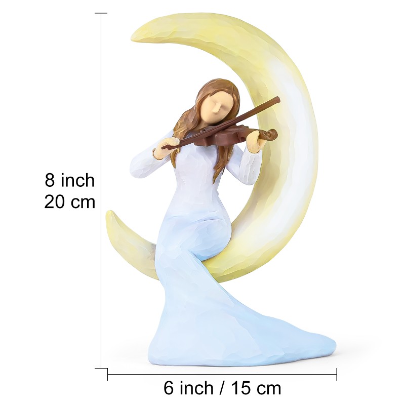 Creative Violinist Moon Figurine, Hand-Painted Collectible Sculpture for Home Decor, Inspirational Crescent Moon Lady Gift for Music Lovers, Perfect for Birthdays, Christmas, and Special Occasions Creative Violinist Moon Figurine, Hand-Painted Collectible Sculpture for Home Decor, Inspirational Crescent Moon Lady Gift for Music Lovers, Perfect for Birthdays, Christmas, and Special Occasions