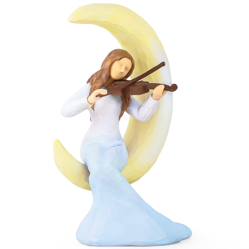Creative Violinist Moon Figurine, Hand-Painted Collectible Sculpture for Home Decor, Inspirational Crescent Moon Lady Gift for Music Lovers, Perfect for Birthdays, Christmas, and Special Occasions Creative Violinist Moon Figurine, Hand-Painted Collectible Sculpture for Home Decor, Inspirational Crescent Moon Lady Gift for Music Lovers, Perfect for Birthdays, Christmas, and Special Occasions