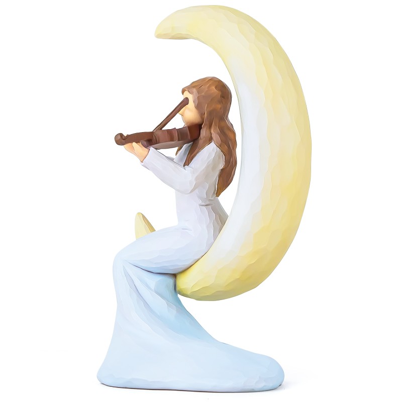 Creative Violinist Moon Figurine, Hand-Painted Collectible Sculpture for Home Decor, Inspirational Crescent Moon Lady Gift for Music Lovers, Perfect for Birthdays, Christmas, and Special Occasions Creative Violinist Moon Figurine, Hand-Painted Collectible Sculpture for Home Decor, Inspirational Crescent Moon Lady Gift for Music Lovers, Perfect for Birthdays, Christmas, and Special Occasions
