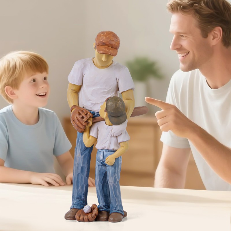 AIDLNS Father and Son Figurines, Dad and Son Play Baseball Hand-Painted Figures Gifts for Dad Boys, Family Sculpture for Shelf Decor Desktop Home Decoration (Legacy Swing) AIDLNS Father and Son Figurines, Dad and Son Play Baseball Hand-Painted Figures Gifts for Dad Boys, Family Sculpture for Shelf Decor Desktop Home Decoration (Legacy Swing)