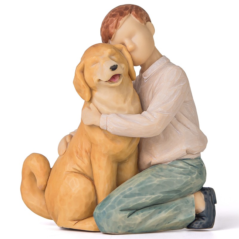 AIDLNS Boy and Puppy Dog Figurine, Memorial Friendship Collectible Hand Sculpted Loss of Dog Gifts, Father S Day Gift for Man (Joyful Friendship) AIDLNS Boy and Puppy Dog Figurine, Memorial Friendship Collectible Hand Sculpted Loss of Dog Gifts, Father S Day Gift for Man (Joyful Friendship)