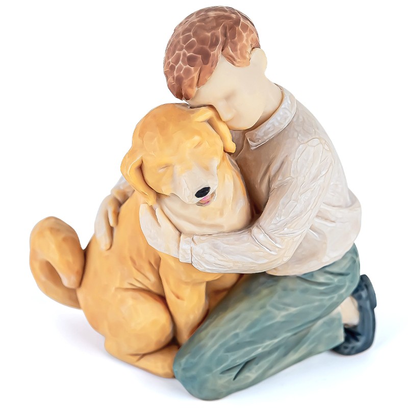 AIDLNS Boy and Puppy Dog Figurine, Memorial Friendship Collectible Hand Sculpted Loss of Dog Gifts, Father S Day Gift for Man (Joyful Friendship) AIDLNS Boy and Puppy Dog Figurine, Memorial Friendship Collectible Hand Sculpted Loss of Dog Gifts, Father S Day Gift for Man (Joyful Friendship)