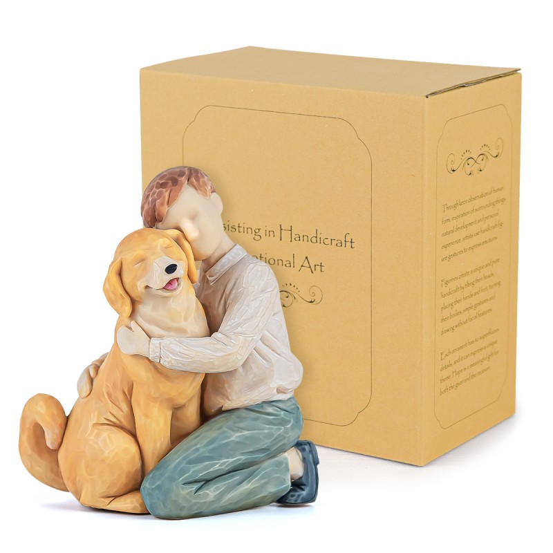 AIDLNS Boy and Puppy Dog Figurine, Memorial Friendship Collectible Hand Sculpted Loss of Dog Gifts, Father S Day Gift for Man (Joyful Friendship) AIDLNS Boy and Puppy Dog Figurine, Memorial Friendship Collectible Hand Sculpted Loss of Dog Gifts, Father S Day Gift for Man (Joyful Friendship)