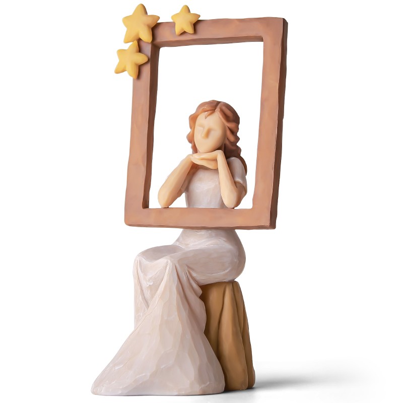 AIDLNS Elegant Women Figurine, Sitting Girl Statue Hand-Painted Sculpted Memorial Figure, Retirement Gift for Woman, Unique Gift for Birthday, Valentine Day, Mother's Day Home Decoration AIDLNS Elegant Women Figurine, Sitting Girl Statue Hand-Painted Sculpted Memorial Figure, Retirement Gift for Woman, Unique Gift for Birthday, Valentine Day, Mother's Day Home Decoration