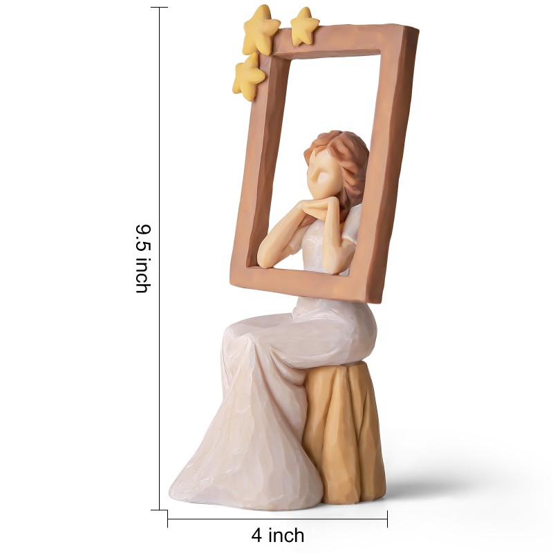 AIDLNS Elegant Women Figurine, Sitting Girl Statue Hand-Painted Sculpted Memorial Figure, Retirement Gift for Woman, Unique Gift for Birthday, Valentine Day, Mother's Day Home Decoration AIDLNS Elegant Women Figurine, Sitting Girl Statue Hand-Painted Sculpted Memorial Figure, Retirement Gift for Woman, Unique Gift for Birthday, Valentine Day, Mother's Day Home Decoration