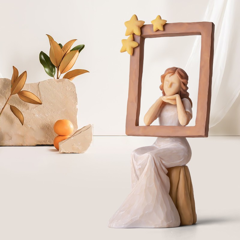 AIDLNS Elegant Women Figurine, Sitting Girl Statue Hand-Painted Sculpted Memorial Figure, Retirement Gift for Woman, Unique Gift for Birthday, Valentine Day, Mother's Day Home Decoration AIDLNS Elegant Women Figurine, Sitting Girl Statue Hand-Painted Sculpted Memorial Figure, Retirement Gift for Woman, Unique Gift for Birthday, Valentine Day, Mother's Day Home Decoration