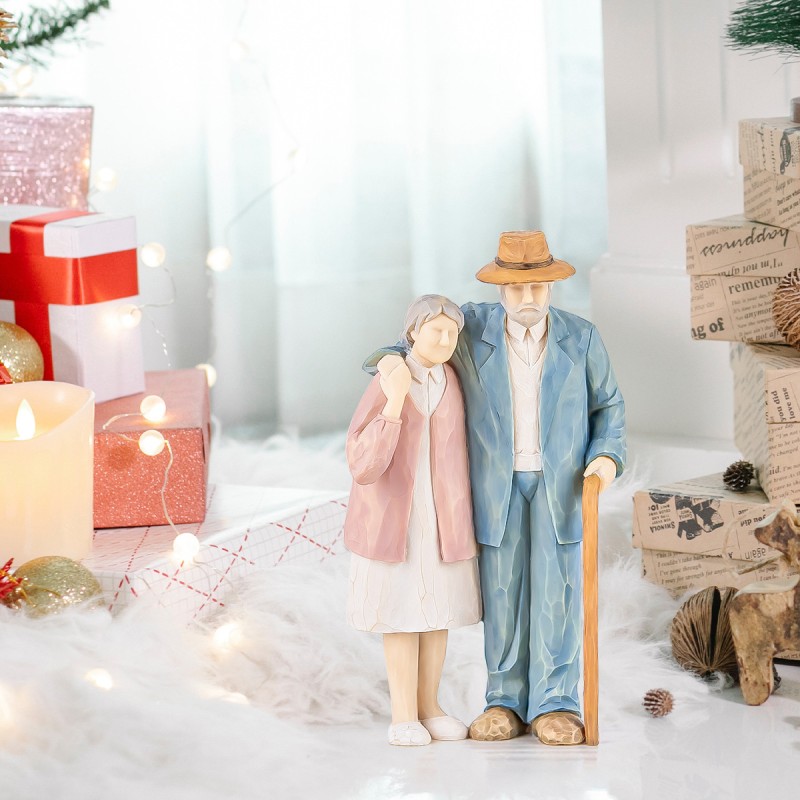 Husband and Wife Elderly Figurine, Couple Collectible Figure for Home Decoration, Sculpted Hand-Painted Figures Anniversary Wedding Valentine's Day Gift for Mom Grandmas (Around You) Husband and Wife Elderly Figurine, Couple Collectible Figure for Home Decoration, Sculpted Hand-Painted Figures Anniversary Wedding Valentine's Day Gift for Mom Grandmas (Around You)