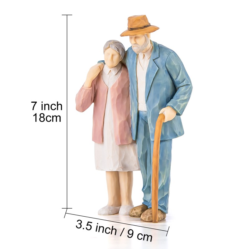 Husband and Wife Elderly Figurine, Couple Collectible Figure for Home Decoration, Sculpted Hand-Painted Figures Anniversary Wedding Valentine's Day Gift for Mom Grandmas (Around You) Husband and Wife Elderly Figurine, Couple Collectible Figure for Home Decoration, Sculpted Hand-Painted Figures Anniversary Wedding Valentine's Day Gift for Mom Grandmas (Around You)