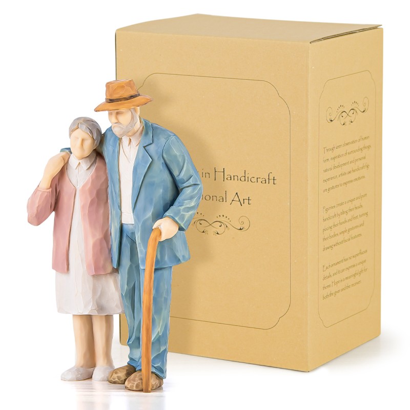 Husband and Wife Elderly Figurine, Couple Collectible Figure for Home Decoration, Sculpted Hand-Painted Figures Anniversary Wedding Valentine's Day Gift for Mom Grandmas (Around You) Husband and Wife Elderly Figurine, Couple Collectible Figure for Home Decoration, Sculpted Hand-Painted Figures Anniversary Wedding Valentine's Day Gift for Mom Grandmas (Around You)