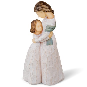 AIDLNS Mom and Daughter Figurine Statue Gift, Sculpted Hand-Painted Mother Daughter Figure Birthday for Mom Girls (Love You Forever)