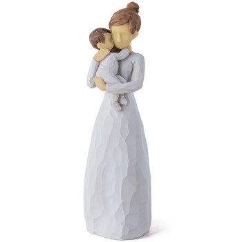 Mom and Baby Figurine Statue Gift, Sculpted Hand-Painted Mother Son Daughter Figure Birthday for Mom (Angel of Mine)