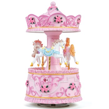 Carousel Music Box Gift, Wind Up Musical Box with Light Christmas Valentine's Day Anniversary Birthday Gifts for Wife Girls Girlfriend Daughter Son Plays You are My Sunshine