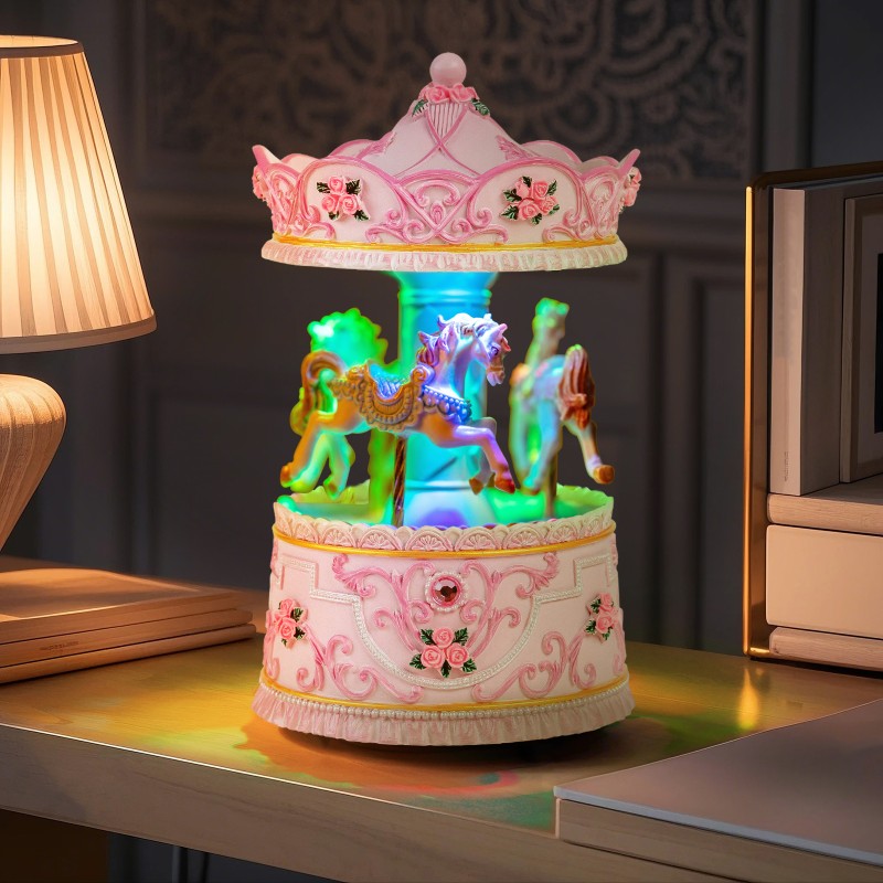 Carousel Music Box Gift, Wind Up Musical Box with Light Christmas Valentine's Day Anniversary Birthday Gifts for Wife Girls Girlfriend Daughter Son Plays You are My Sunshine Carousel Music Box Gift, Wind Up Musical Box with Light Christmas Valentine's Day Anniversary Birthday Gifts for Wife Girls Girlfriend Daughter Son Plays You are My Sunshine
