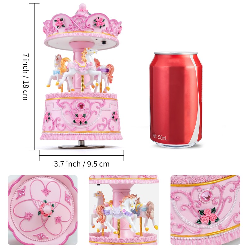 Carousel Music Box Gift, Wind Up Musical Box with Light Christmas Valentine's Day Anniversary Birthday Gifts for Wife Girls Girlfriend Daughter Son Plays You are My Sunshine Carousel Music Box Gift, Wind Up Musical Box with Light Christmas Valentine's Day Anniversary Birthday Gifts for Wife Girls Girlfriend Daughter Son Plays You are My Sunshine
