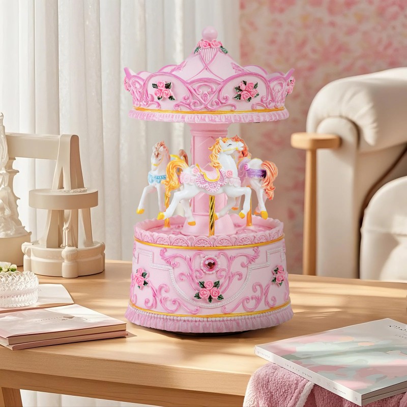 Carousel Music Box Gift, Wind Up Musical Box with Light Christmas Valentine's Day Anniversary Birthday Gifts for Wife Girls Girlfriend Daughter Son Plays You are My Sunshine Carousel Music Box Gift, Wind Up Musical Box with Light Christmas Valentine's Day Anniversary Birthday Gifts for Wife Girls Girlfriend Daughter Son Plays You are My Sunshine
