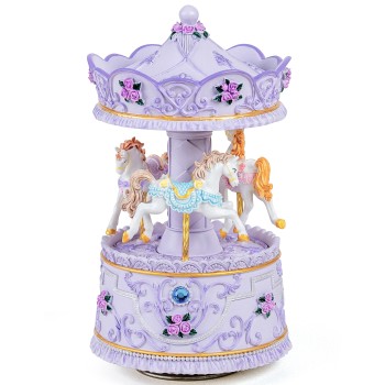 Carousel Music Box Gift, Wind Up Musical Box with Light Christmas Valentine's Day Anniversary Birthday Gifts for Wife Girls Girlfriend Daughter Son Plays You are My Sunshine