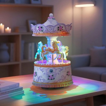 Carousel Music Box Gift, Wind Up Musical Box with Light Christmas Valentine's Day Anniversary Birthday Gifts for Wife Girls Girlfriend Daughter Son Plays You are My Sunshine