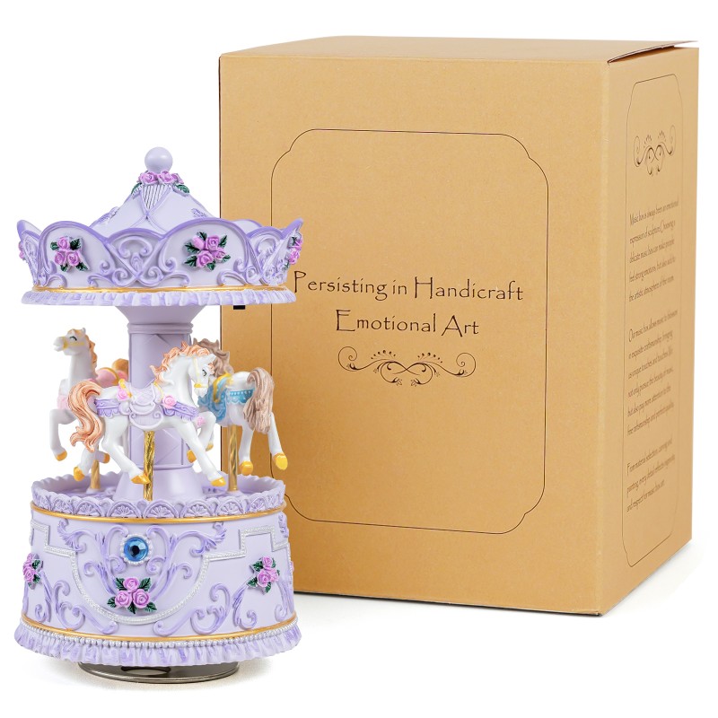 Carousel Music Box Gift, Wind Up Musical Box with Light Christmas Valentine's Day Anniversary Birthday Gifts for Wife Girls Girlfriend Daughter Son Plays You are My Sunshine Carousel Music Box Gift, Wind Up Musical Box with Light Christmas Valentine's Day Anniversary Birthday Gifts for Wife Girls Girlfriend Daughter Son Plays You are My Sunshine