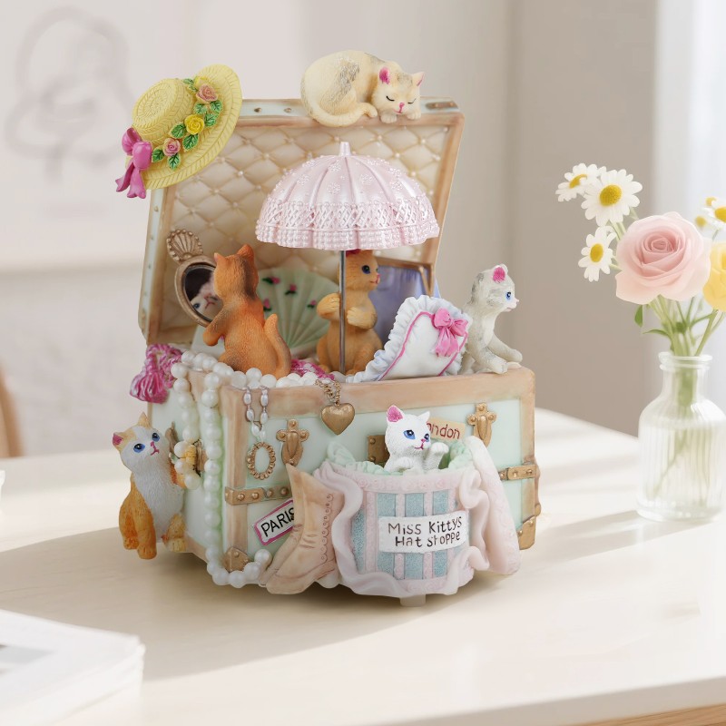 Cat Music Box Gift for Girls, Cute Wind Up Keepsake for Daughter Wife Girlfriend Sister Granddaughter, Lovely Birthday Christmas Friendship Gifts Play Castle in the Sky Cat Music Box Gift for Girls, Cute Wind Up Keepsake for Daughter Wife Girlfriend Sister Granddaughter, Lovely Birthday Christmas Friendship Gifts Play Castle in the Sky