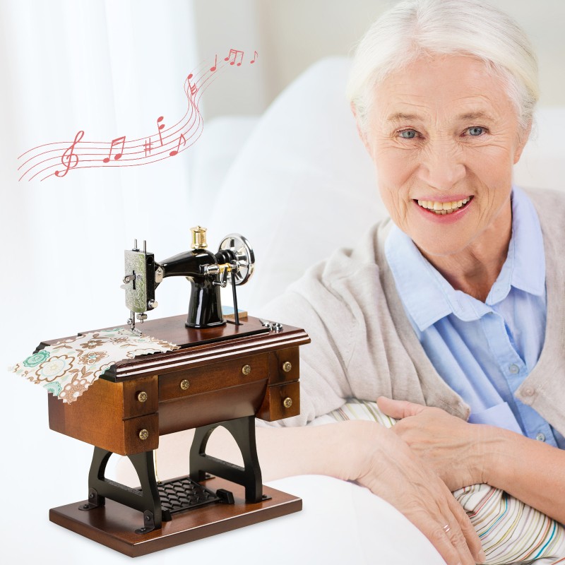 Sewing Machine Music Box Vintage Keepsake Birthday Anniversary Christmas Mother Day Gift For Mom Grandma Sewing Machine Music Box Vintage Keepsake Birthday Anniversary Christmas Mother Day Gift For Mom Grandma